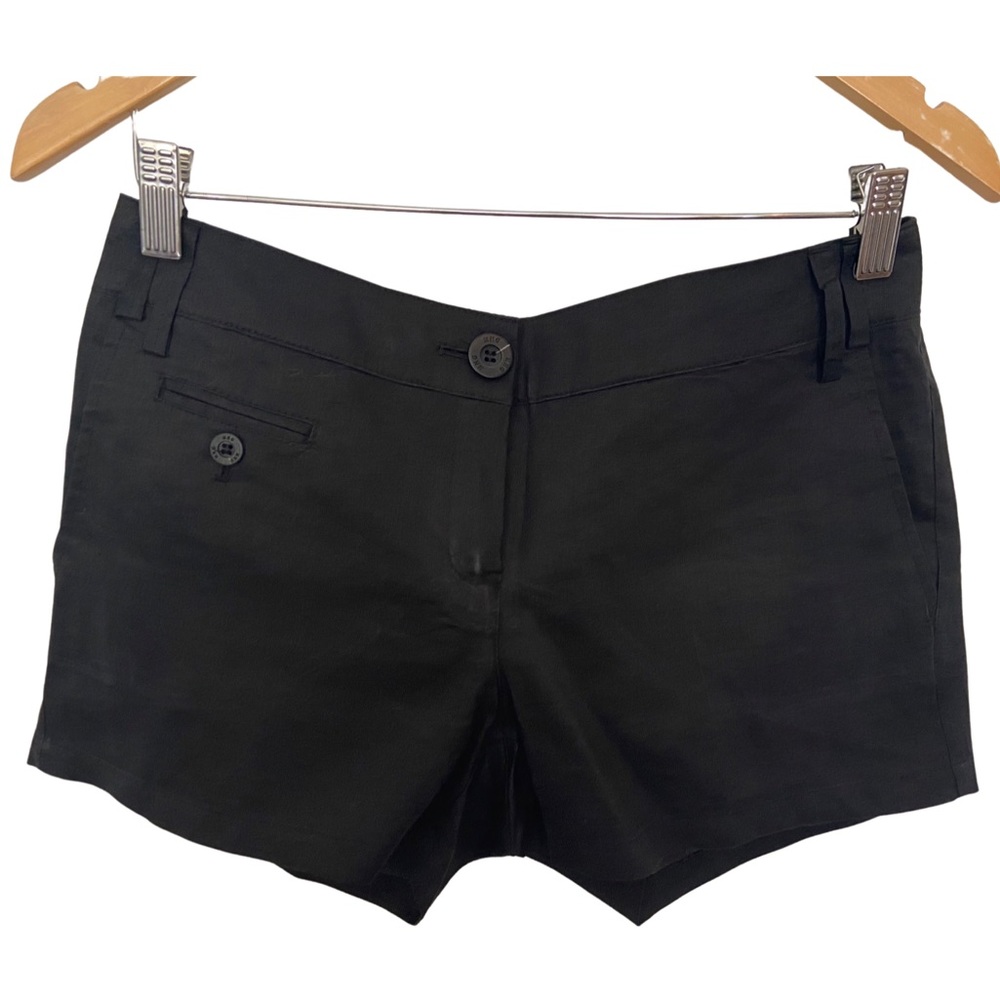 Mango Black Linen Shorts